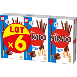 Biscuits chocolat au lait MIKADO Lu, 6x100g, 600g