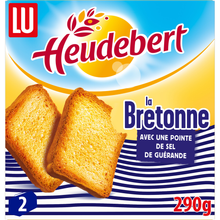 Biscottes La Bretonne Saveur beurre et sel HEUDEBERT - Paquet de 32 tranches - 290g