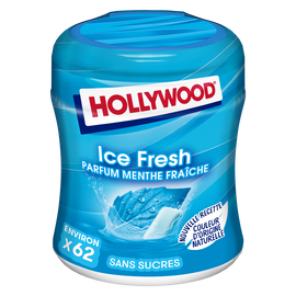 Chewing gum sans sucres ice fresh HOLLYWOOD, boîte de 87g