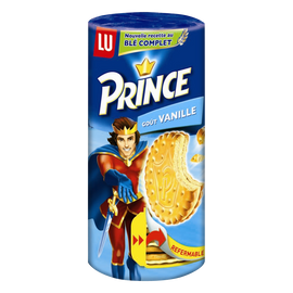 Biscuits fourrés à la vanille au blé complet PRINCE, paquet de 300g
