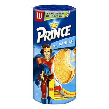 Biscuits fourrés à la vanille au blé complet PRINCE, paquet de 300g