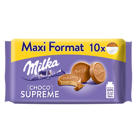 Biscuits gaufrettes enrobés au chocolat supreme au lait MILKA - Paquetde 300g