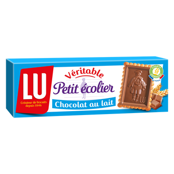 Biscuits petit beurre chocolat au lait Petit Ecolier LU, paquet de 150g