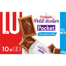 Biscuits petit beurre chocolat au lait pocket Petit Ecolier LU, paquetde 250g