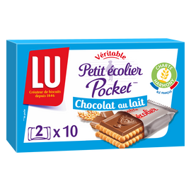 Biscuits petit beurre chocolat au lait Petit Ecolier LU, paquet de 250g