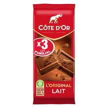 Chocolat au lait L'Original COTE D'OR, tablettes 3x100g