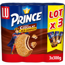 Biscuits céréaliers fourrés au chocolat, Prince, LU, 3x300g