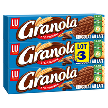 Biscuits sablés nappés au chocolat au lait GRANOLA, 3 paquets de 200g