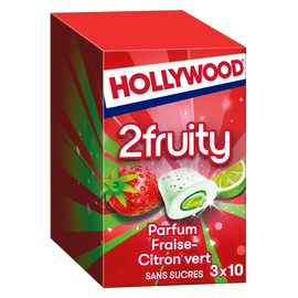 Chewing-gum HOLLYWOOD, max splash fraise citron vert sans sucre lot de3, 66g