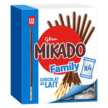 Biscuits nappés au chocolat au lait Mikado LU, paquet de 300g