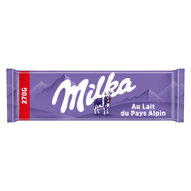 Chocolat au lait du Pays Alpin MILKA - Tablette de 270g