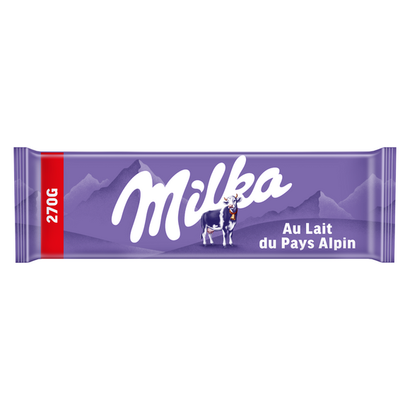 Chocolat au lait du Pays Alpin MILKA - Tablette de 270g