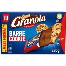 Biscuits barre cookie aux pépites de chocolat GRANOLA - Boîte de 10 sachets 280g