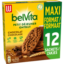 Biscuits petit déjeuner au chocolat et céréales Belvita LU - Paquet de600g