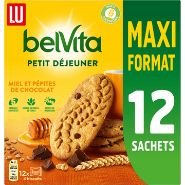Biscuits Petit déjeuner miel et pépites de chocolat Belvita LU, 650g