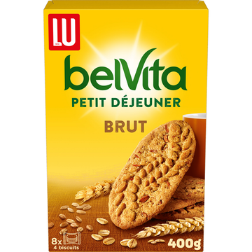 Biscuits petit déjeuner brut de 5 céréales Belvita LU, paquet de 400g