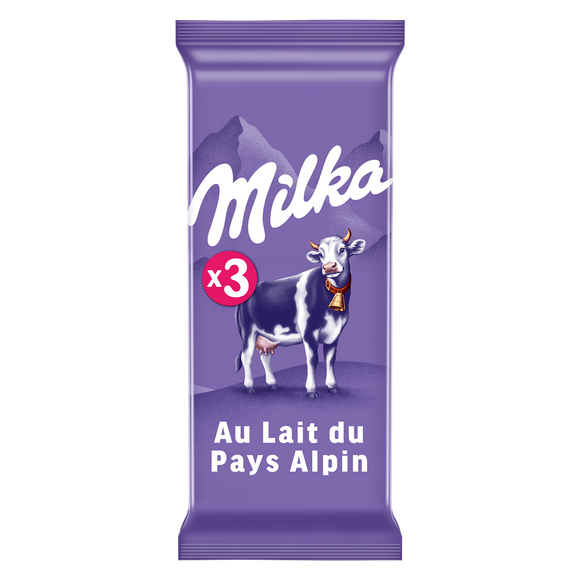 Chocolat au lait MILKA - 3 tablettes de 100g