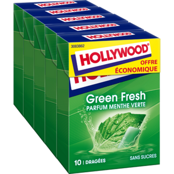 Chewing-gum Greenfresh sans sucres HOLLYWOOD, x5