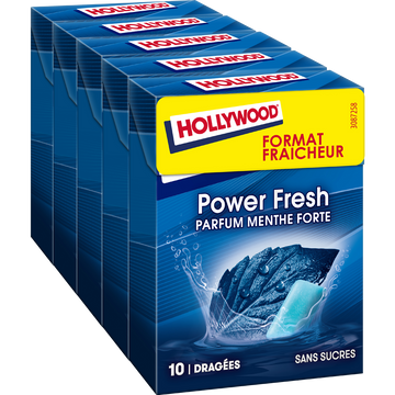 Chewing-gum Powerfresh sans sucres HOLLYWOOD, x5