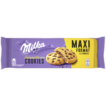 Cookies sensation au chocolat fondant et pépites de chocolat MILKA - Paquet de 312g