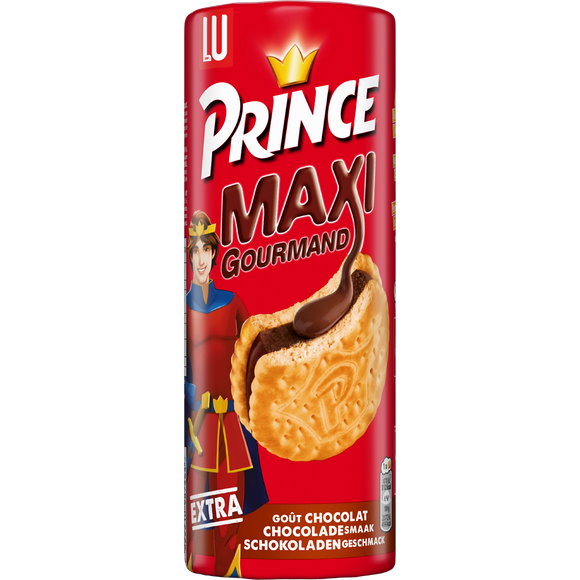 Biscuits fourrés au chocolat Maxi Gourmand PRINCE, paquet de 250g