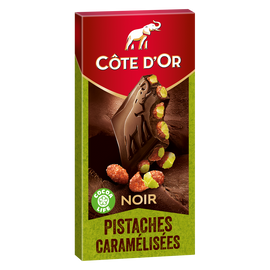 Chocolat noir aux pistaches caramélisées COTE D'OR - Tablette de 180g