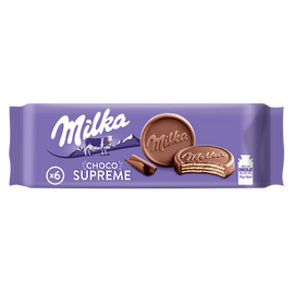 Biscuits gaufrettes enrobés chocolat supreme au lait MILKA - Paquet de180g