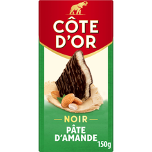 Chocolat noir fin fourré pâte d'amande COTE D'OR, tablette 150g