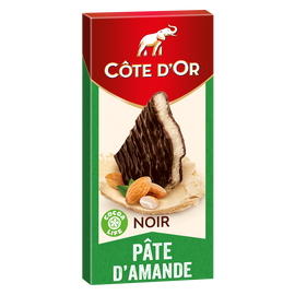 Chocolat noir fourré pâte d'amande COTE D'OR - Tablette de 150g