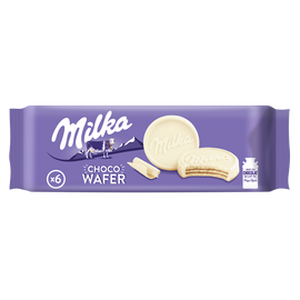 Biscuits gaufrettes enrobés au chocolat blanc supreme MILKA - Paquet de 180g