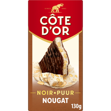 Chocolat noir fin fourré nougat COTE D'OR, tablette 130g