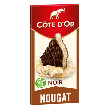 Chocolat noir fourré au nougat COTE D'OR - Tablette de 130g