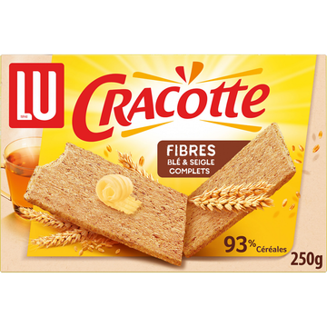 Biscottes fibres aux céréales complètes CRACOTTE - Paquet de 250g