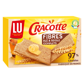 Biscottes fibres aux céréales complètes CRACOTTE - Paquet de 250g