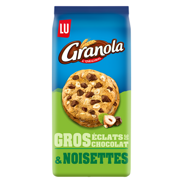 Cookies aux gros éclats chocolat & noisettes GRANOLA, paquet de 184g