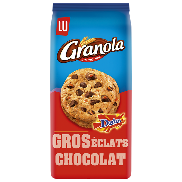 Cookies aux gros éclats de chocolat et de daim GRANOLA, paquet de 184g