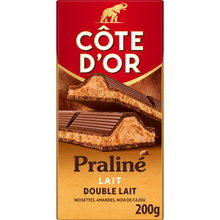 Chocolat au lait praliné COTE D'OR, tablette 200g