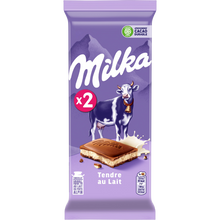Chocolat au lait tendre MILKA, tablette 2x100g