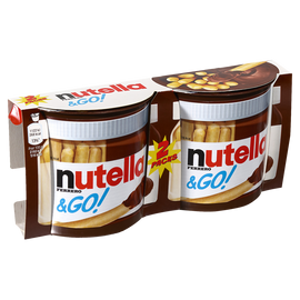 Bâtonnets aux céréales et pâte à tartiner NUTELLA & Go, 2x52g