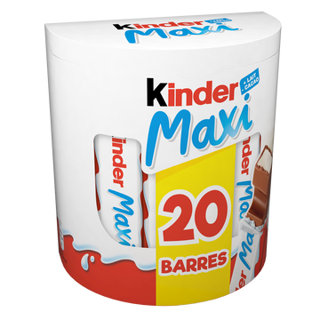 Barres chocolat maxi KINDER , x20 soit 420g