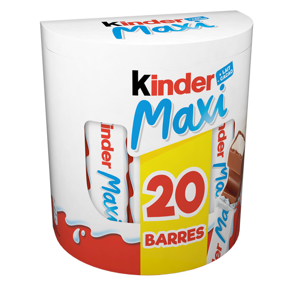 Barres chocolat maxi KINDER , x20 soit 420g