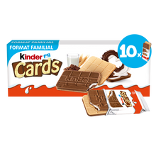 Gâteau KINDER CARDS lait et cacao T10, x10 étuis de 2 biscuits, 256g