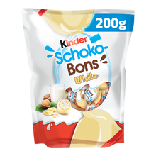 Bonbons chocolat supérieur au lait fourés lait et noisettes schokobonswhite KINDER 200g