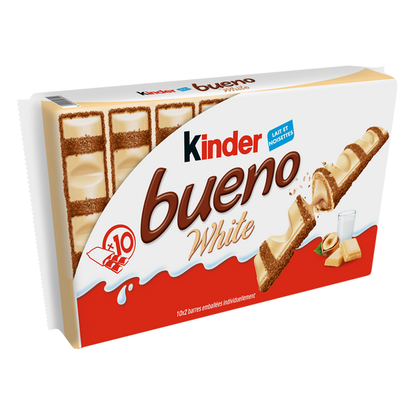 Fine gaufre et chocolat fourrer lait noisette KINDER bueno, 2x10, 390g