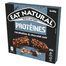 Barres céréales proteïnées cacahuètes & chocolat noir EAT NATURAL, 3x40g, 120g