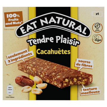 Barres tendres avec dattes & cacahuètes EAT NATURAL x4 120g