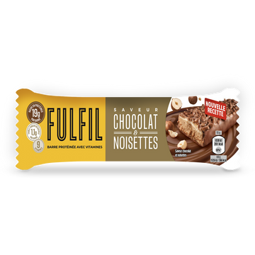 Barre protéinée avec vitamines chocolat&noisettes FULFIL, 55g