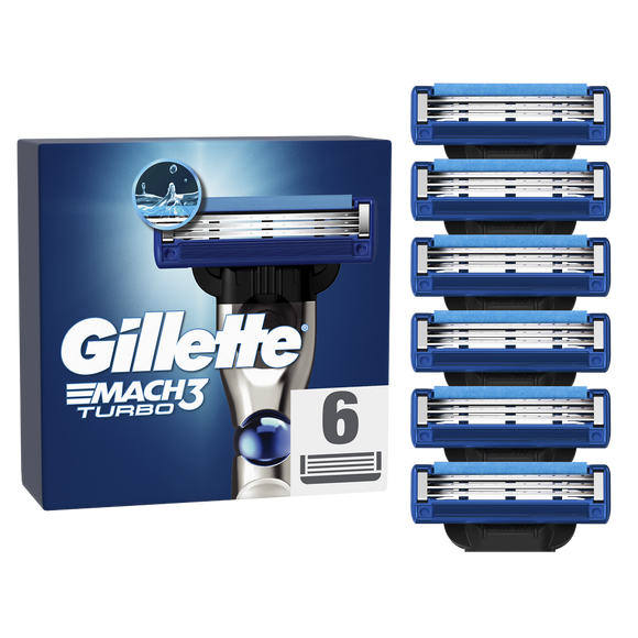 Recharge lames de rasoir pour homme mach3 turbo GILLETTE x6