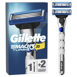 Rasoir pour homme mach3 turbo GILLETTE x1manche +2recharges de lames