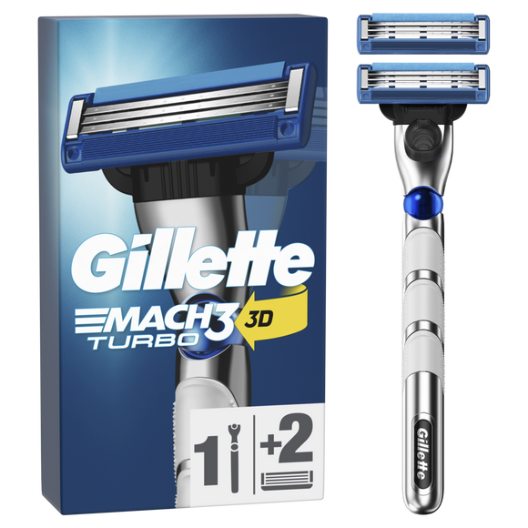 Rasoir pour homme mach3 turbo GILLETTE x1manche +2recharges de lames